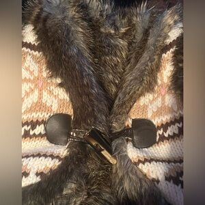 Toddler Faux Fur Trimmed Knit Vest